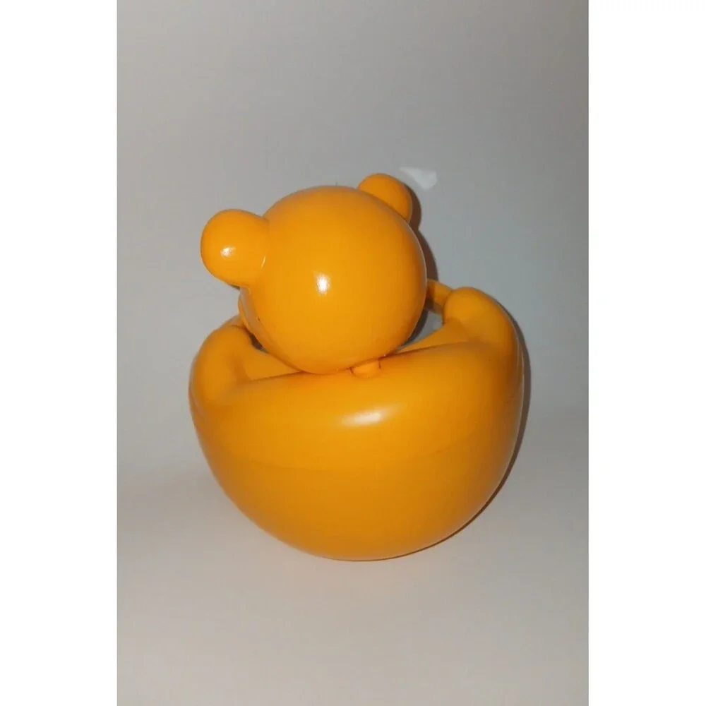 VTG 1983 SHELCORE ROLL N' PLAY YELLOW BEAR MIRROR TOY CHIME